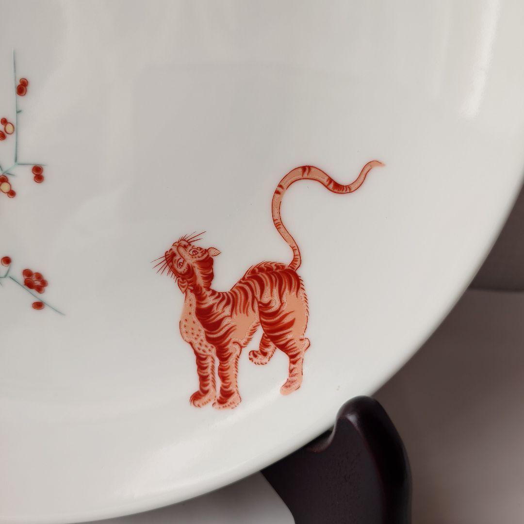 柿右衛門？ 額皿と小皿4枚 皿立て付 セット売 渦福