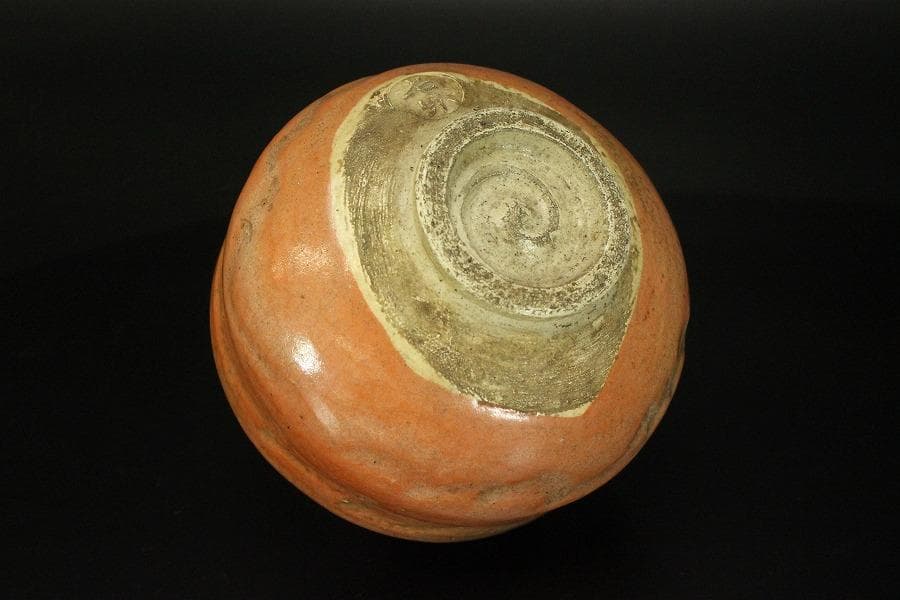 茶道具 小川長楽作 赤楽茶碗 在印 保証(LC721)