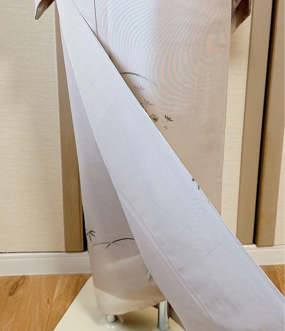 正絹 付け下げ フルセット 裄65 卒業式 入学式 お宮参 袋帯 S グレー