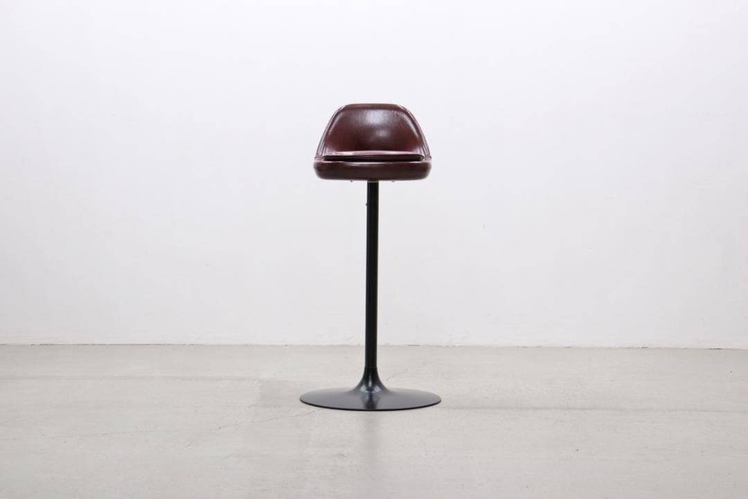 ※専用 在庫2脚 レトロ カウンターチェア 回転 スタンド ダイナー 合皮 赤茶