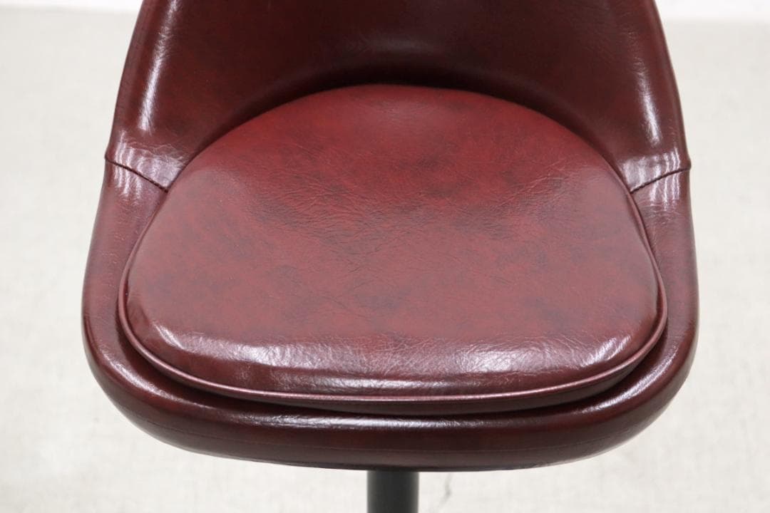 ※専用 在庫2脚 レトロ カウンターチェア 回転 スタンド ダイナー 合皮 赤茶