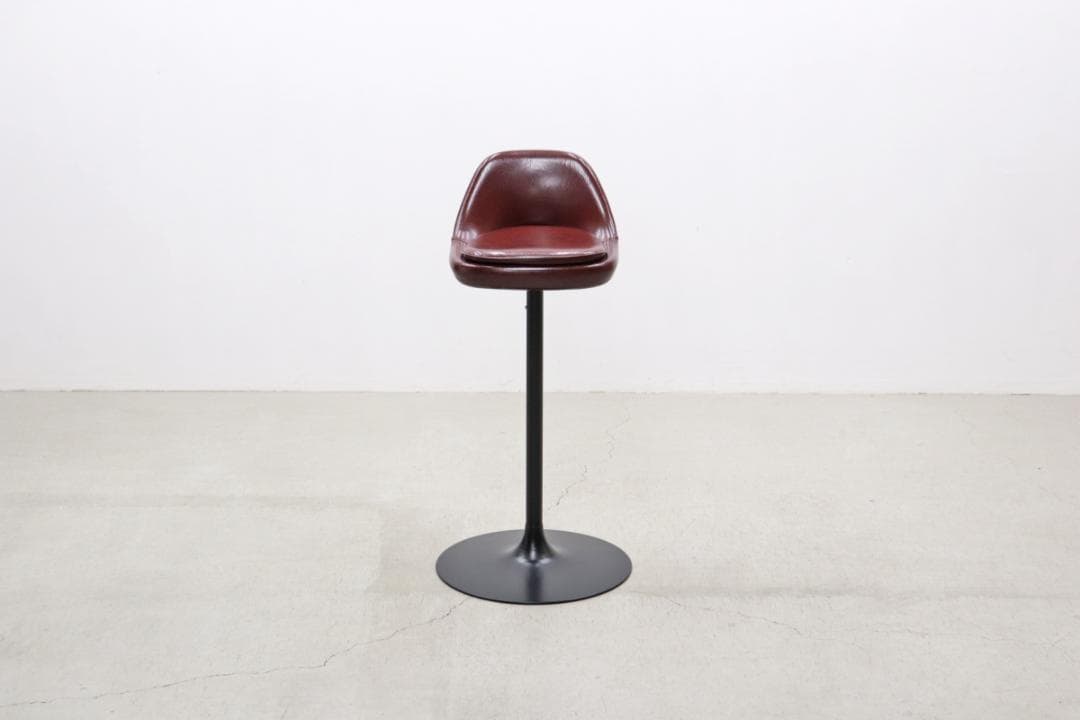 ※専用 在庫2脚 レトロ カウンターチェア 回転 スタンド ダイナー 合皮 赤茶