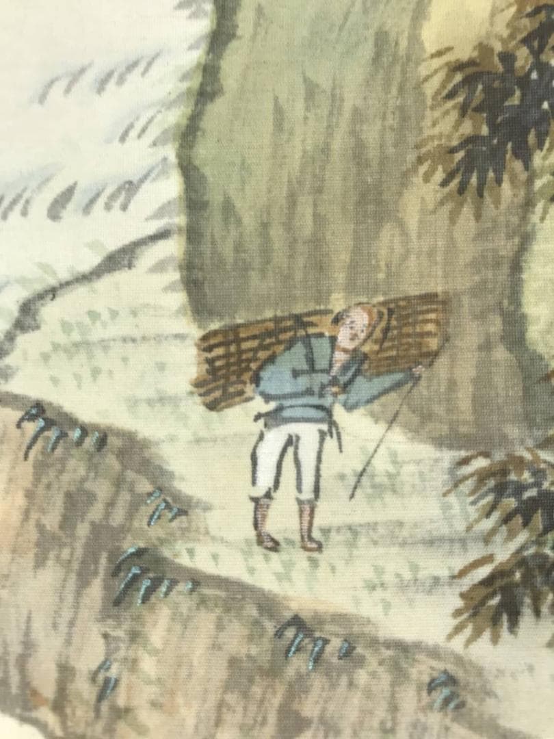 【真作】長井介浦/秋景山樵画賛/山水図/秋景山水図/掛軸/名家伝来/AD-282