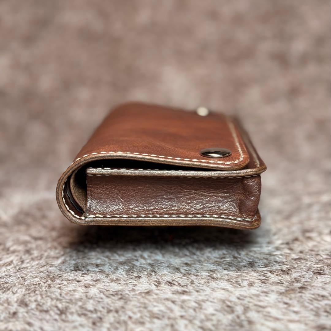 ◎ラスト1点.大人の渋さ漂う.二つ折り.オイルヌメシャグポーチ◎