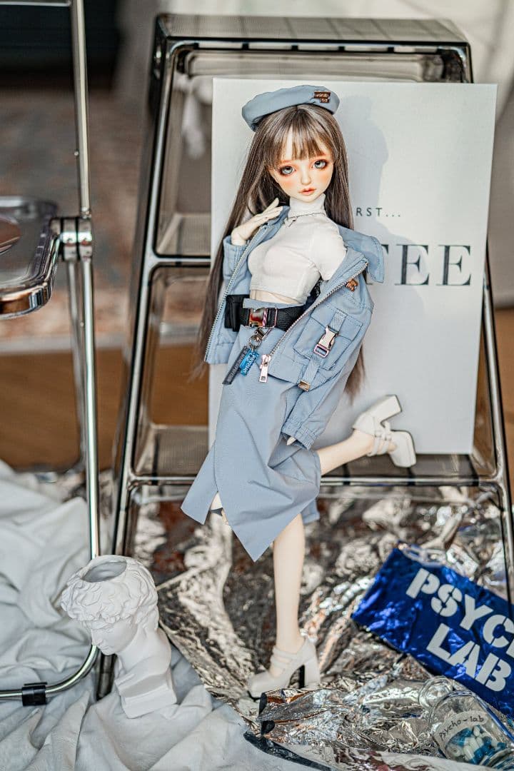 ドール服psycho-lab様製(青3点セット)