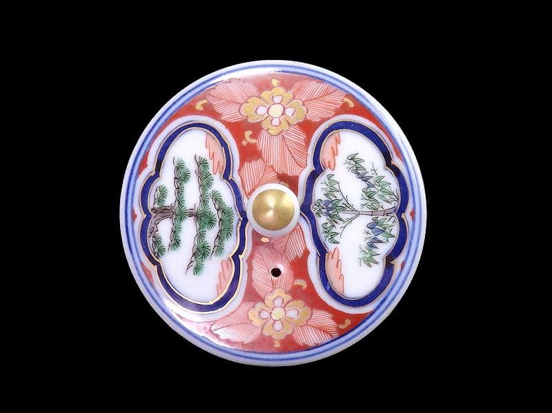 九谷 大聖寺伊万里 金襴手 窓絵 松竹梅の図 急須 F335AS-fbun - メルカリ