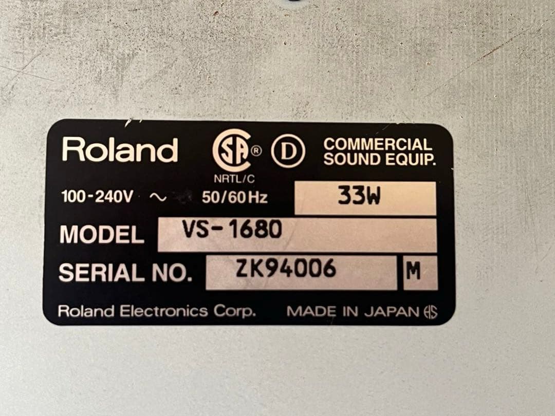 Roland VS-1680 VS8F-2×2 10G CD-RW付