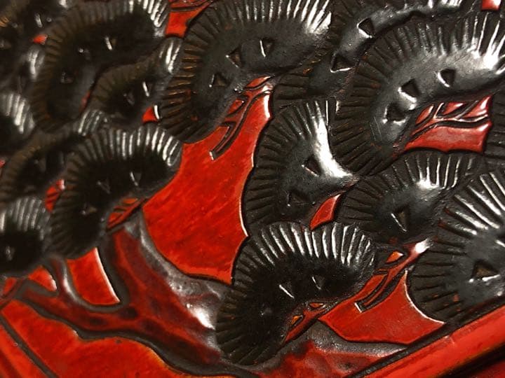 骨董品寿雲刀漆器茶櫃 角丸四角箱 美術品・アンティーク・コレクション