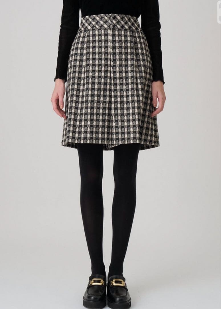 完売色✨25AW新品✨ANAYI アナイ　ツイーディージャガードキュロットパンツ