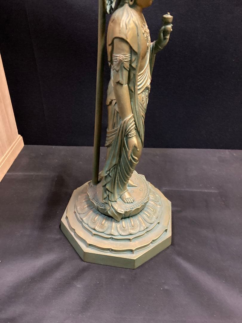 大仏師 大佛師 松久宗琳 作ブロンズ 仏像 瑠璃観音 桐箱入り