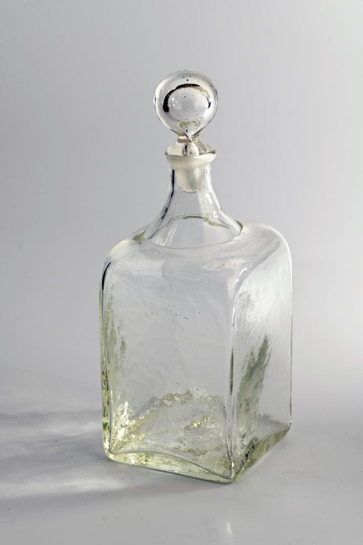 倉敷ガラス 小谷真三 デキャンタ 角瓶 小谷眞三 気泡ガラス 吹きガラス