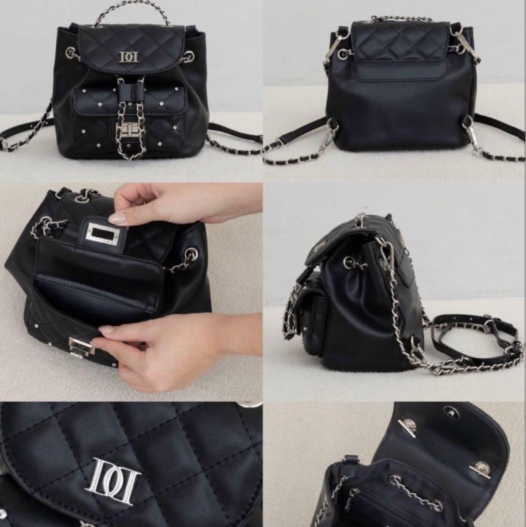 Darich ダーリッチ キルティングビジューミニリュック BLK 黒 ブラック