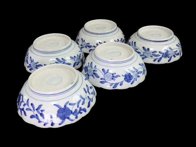 古伊万里 色絵 窓絵 藤に蝶 菊の図 膾皿 5客 C202AS-CWv - メルカリ