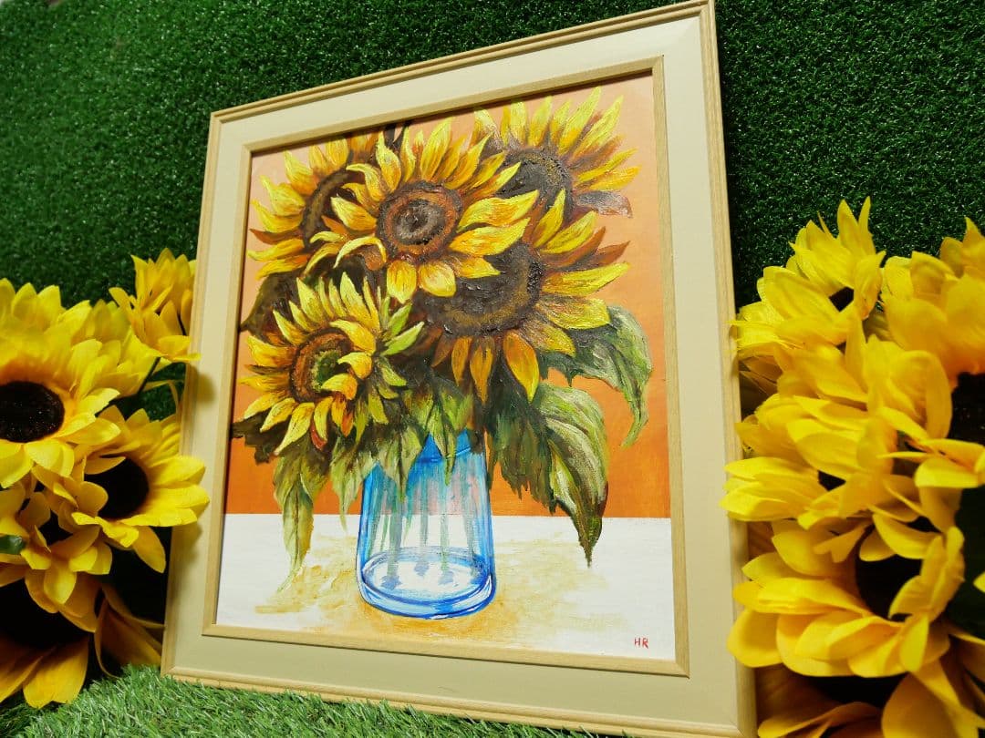 油絵 絵画 【向日葵】