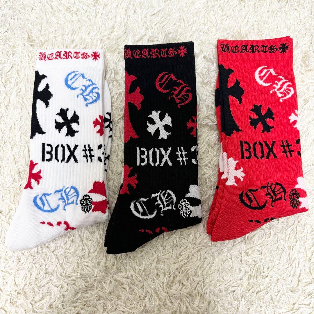 クロムハーツステンシルソックス3Pセット