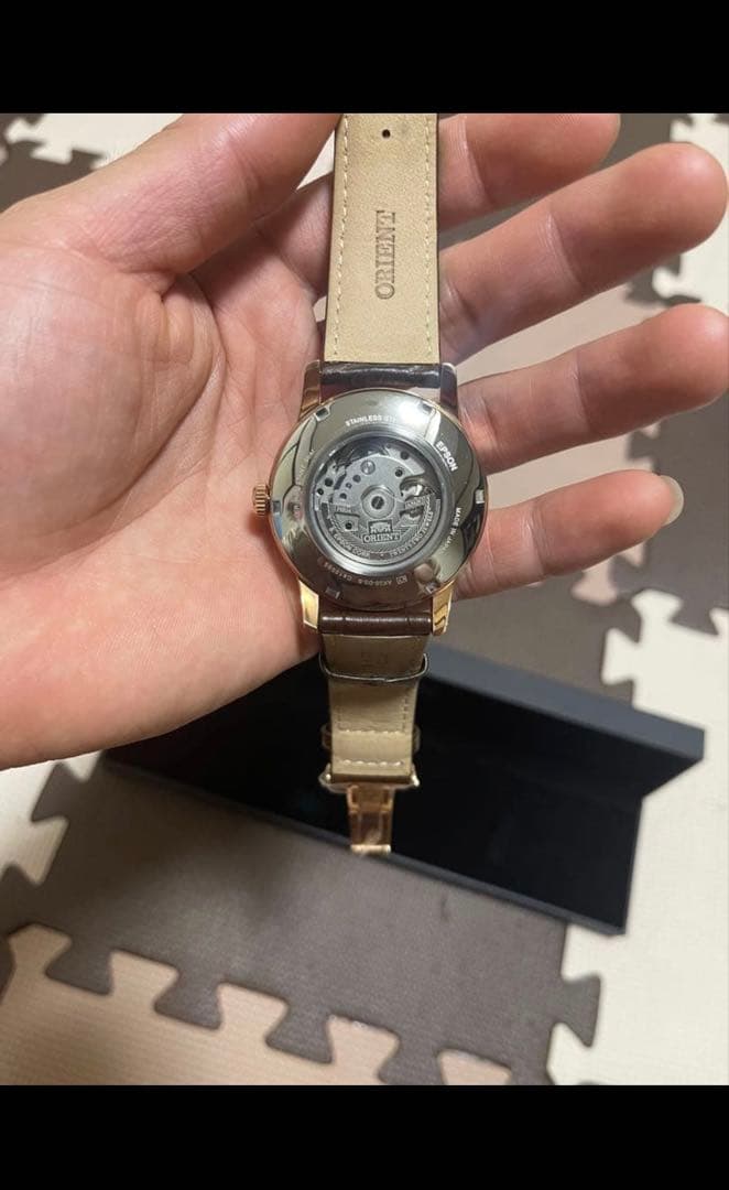 ORIENT SUN&MOON 自動巻き 腕時計 ゴールド/ブラウン