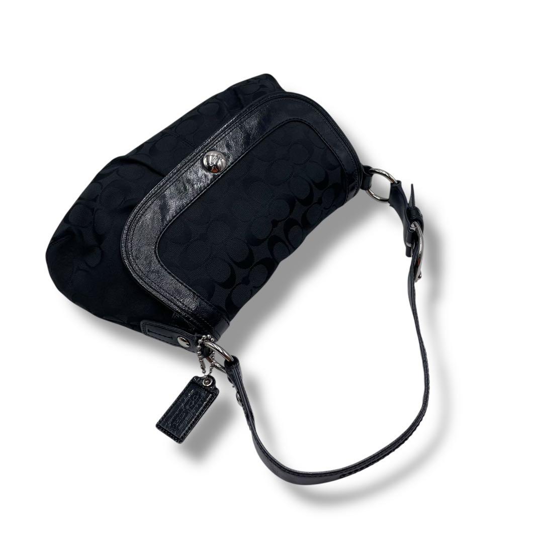 極美品✨COACH ワンショルダー 肩掛け ハンドバッグ シグネチャー ブラック