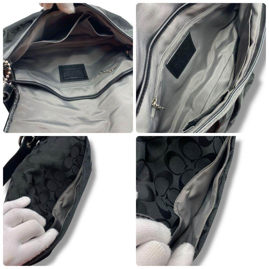 極美品✨COACH ワンショルダー 肩掛け ハンドバッグ シグネチャー ブラック