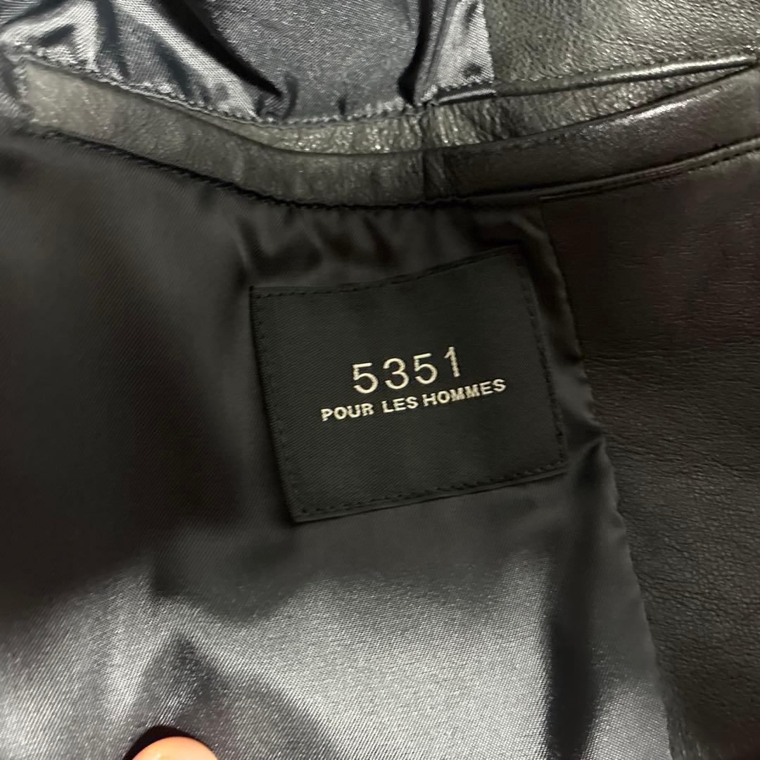 5351プールオム シングルライダースジャケット サイズ46 ブラック