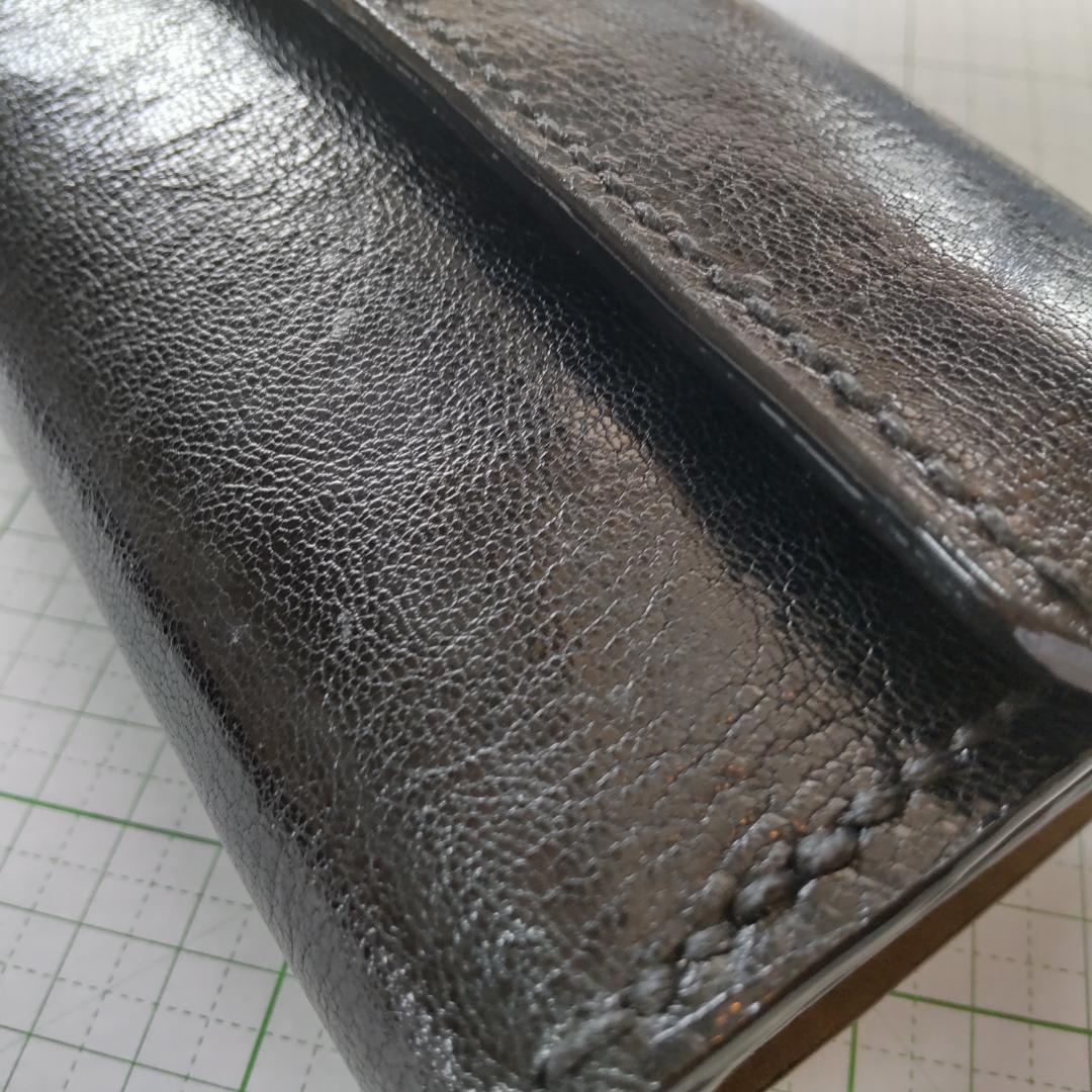 手巻きたばこ 三つ折りシャグポーチ（黒)高級姫路レザー使用 一点物S-58HC