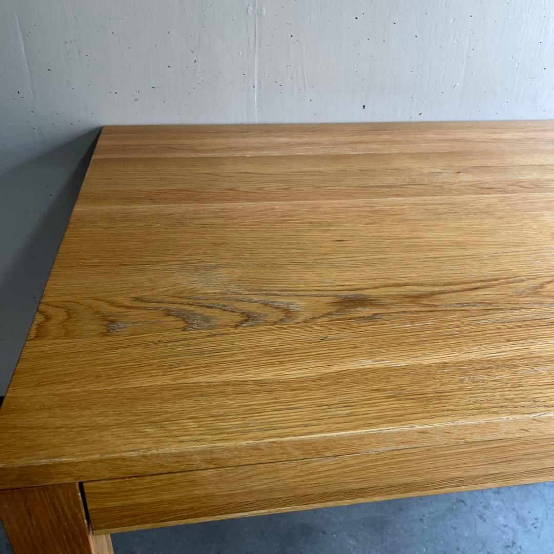 おすしファン★無印 無垢材ダイニングテーブル（引出付）・オーク材