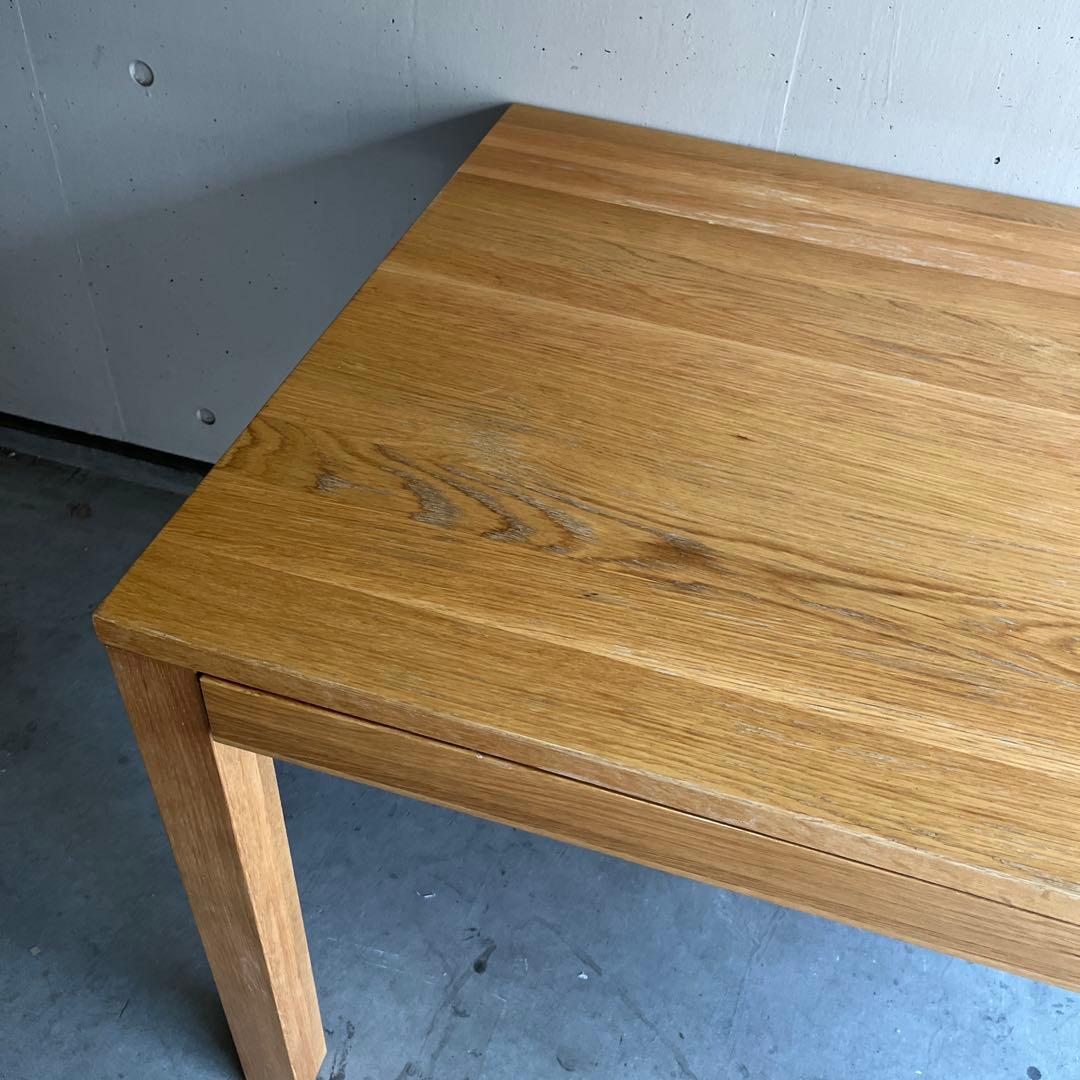 おすしファン★無印 無垢材ダイニングテーブル（引出付）・オーク材