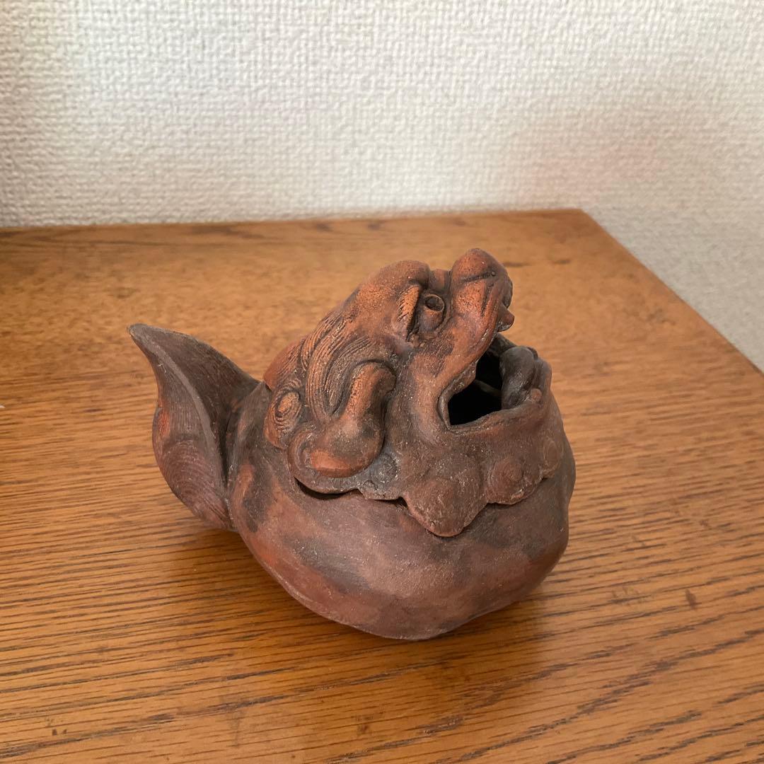 備前焼　獅子香炉　片手にのる香炉
