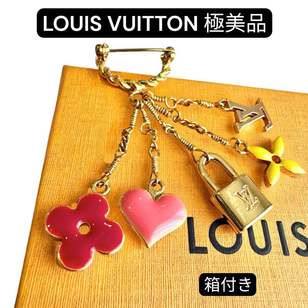 ルイヴィトン　スウィート　モノグラム　5連アイコンフリンジ　ブローチ　極美品 ルイヴィトン ブロッシュスウィートモノグラム LV 5連アイコンフリンジ