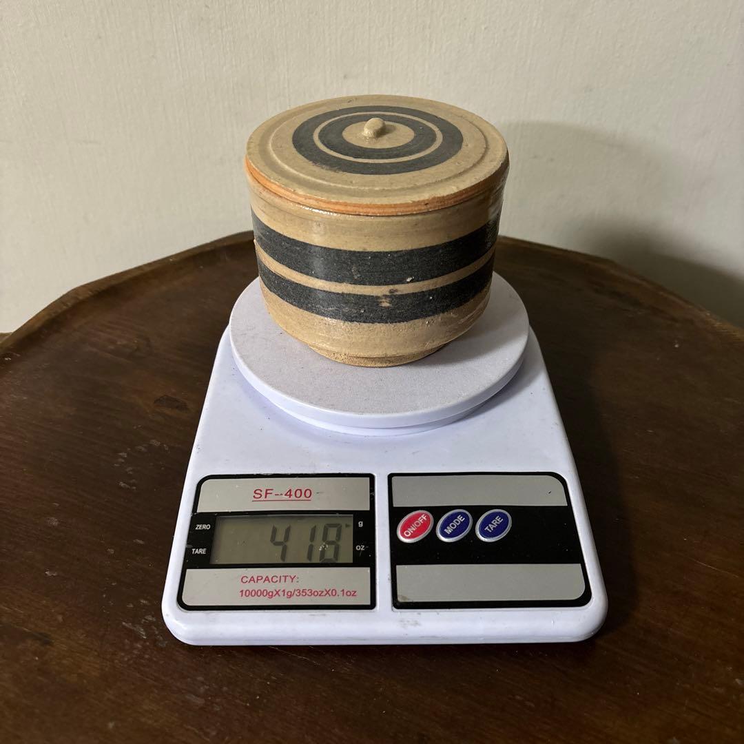 アンティーク輪線文 蓋物 古瀬戸 花器 古道具 骨董 検:白洲正子 秦秀雄 李