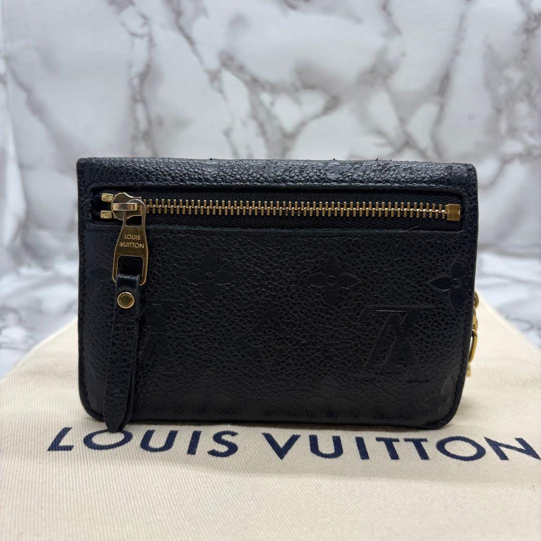 【極美品】ルイヴィトン ポシェットクレ モノグラム アンプラント レザー 黒