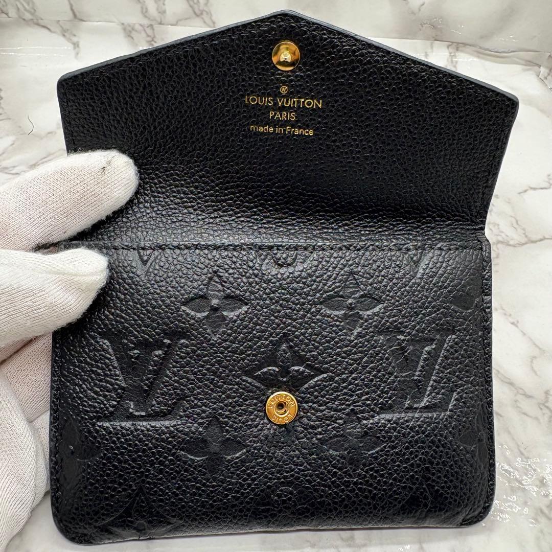 【極美品】ルイヴィトン ポシェットクレ モノグラム アンプラント レザー 黒