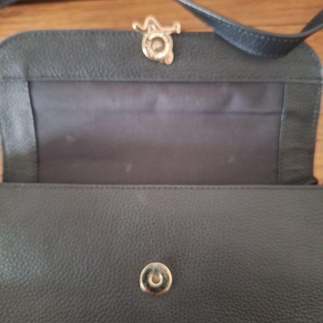 未使用 アニエスベー ブラックレザーショルダーバッグ