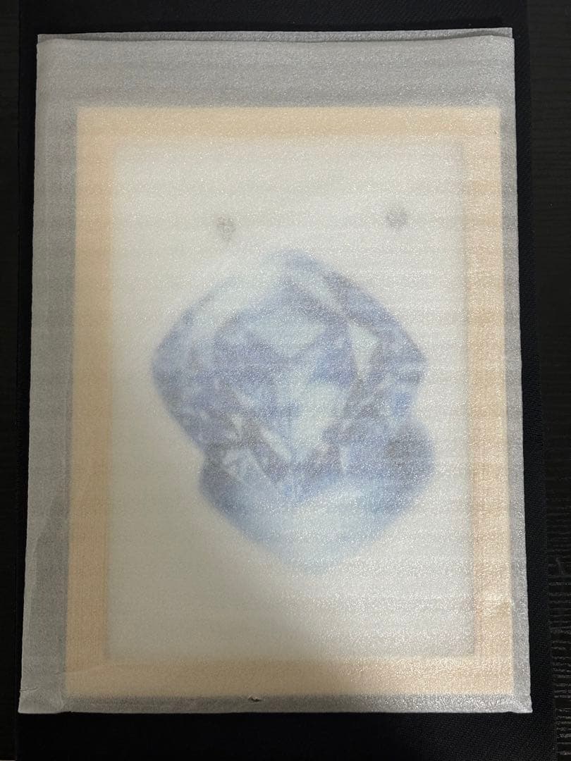 色鉛筆画 青い宝石の鉛筆画（フレーム付き）