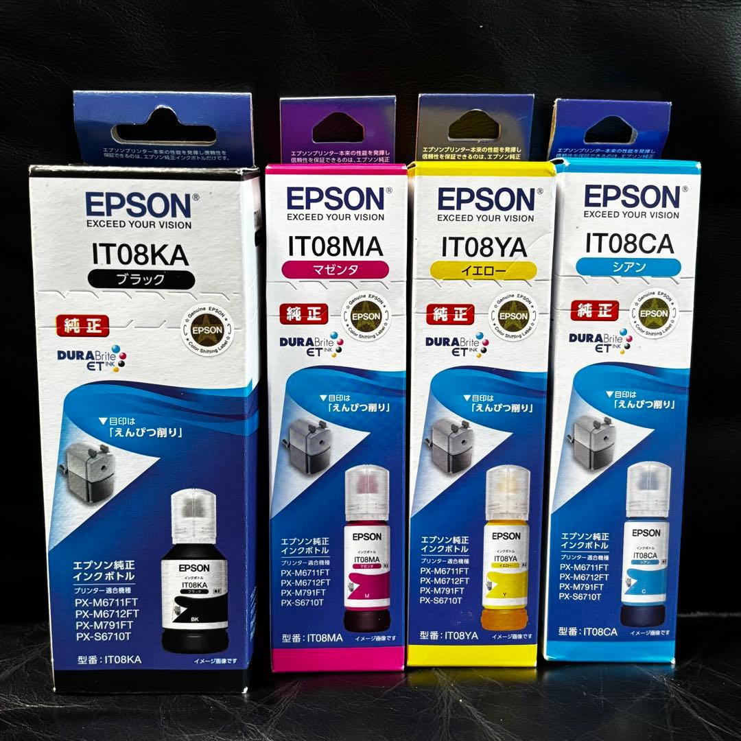 Epson IT08シリーズ インクカートリッジ 4色セット - メルカリ
