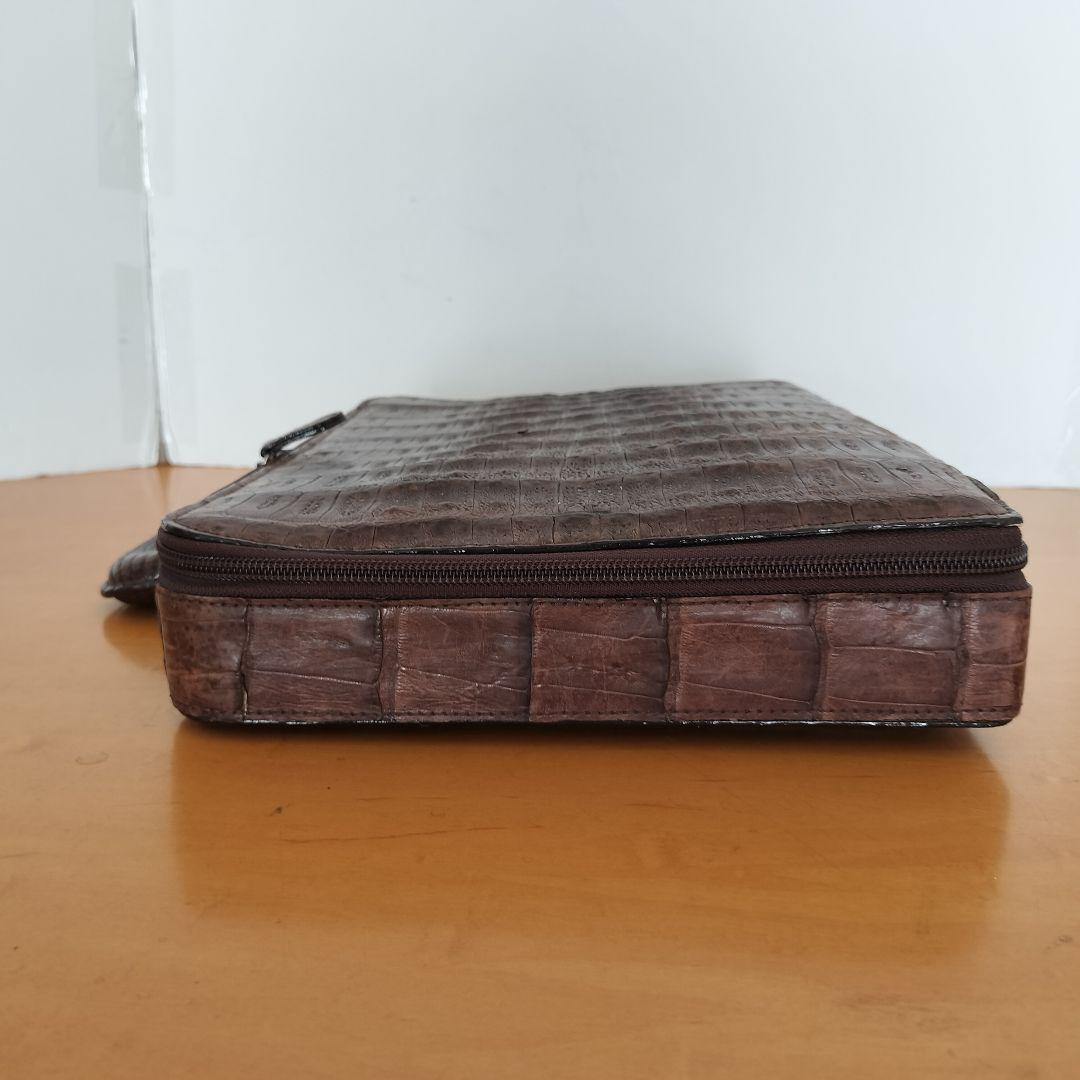 高級 クロコダイルレザー メンズ ブリーフケース JRAタグ付き