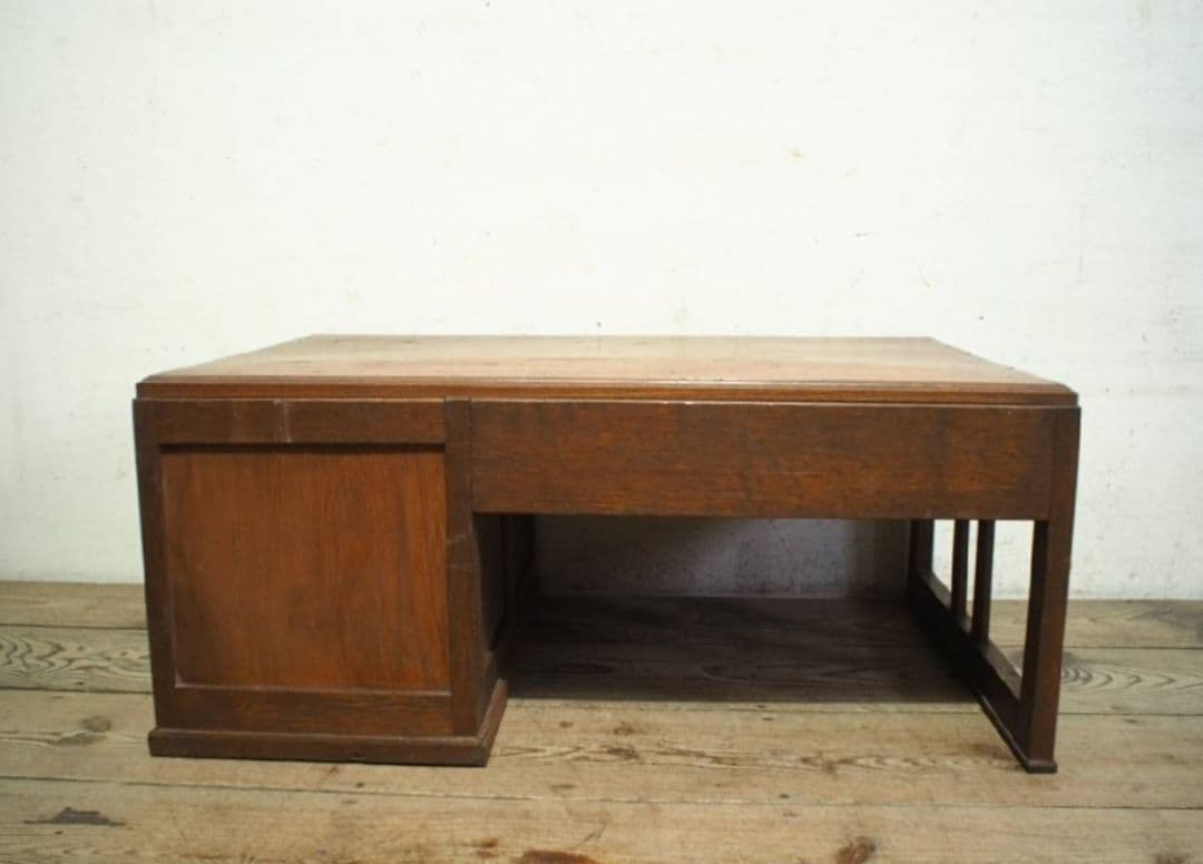 1039 ヴィンテージ ロータイプの片袖机 文机 ローテーブル 収納棚 レトロ