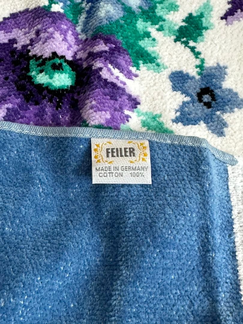 未使用2️⃣ フェイラー 大判FEILER 花柄 バスタオル 100%コットンの