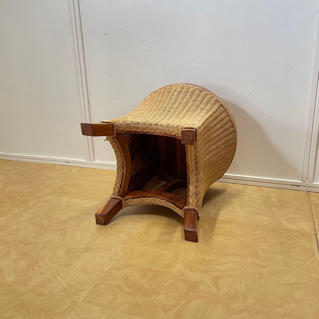 ペーパーコード編み 木製 サイドテーブル 花台 スツール テーブル 椅子