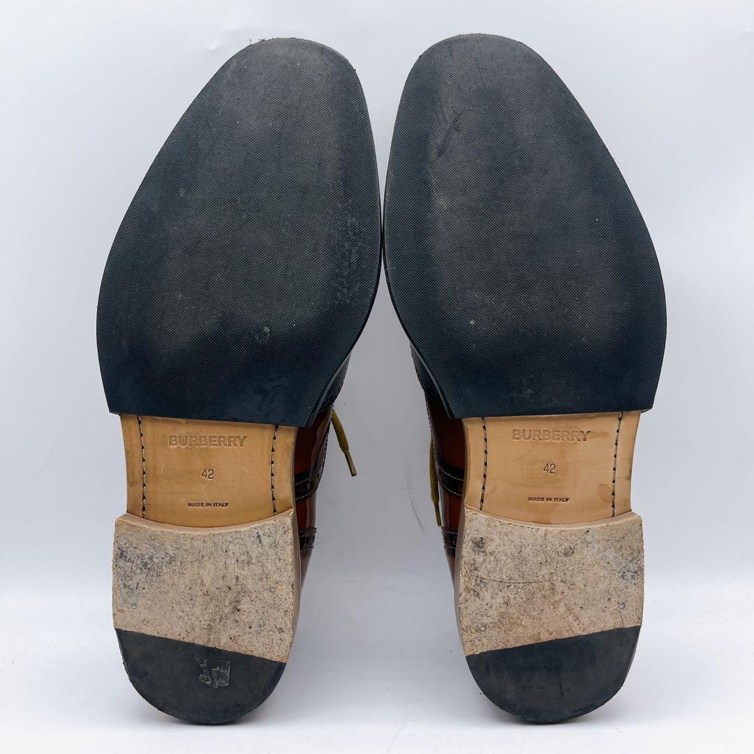 激レア❗️バーバリー ウィングチップ シューズ クリア エナメル切り替え 42