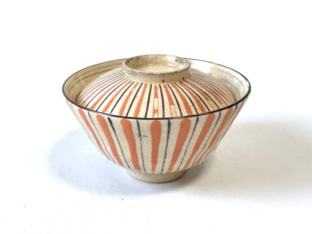 骨董 アンティーク 麦藁手 蓋碗 蓋茶碗 お碗 飯碗 絵瀬戸 白州正子 民芸