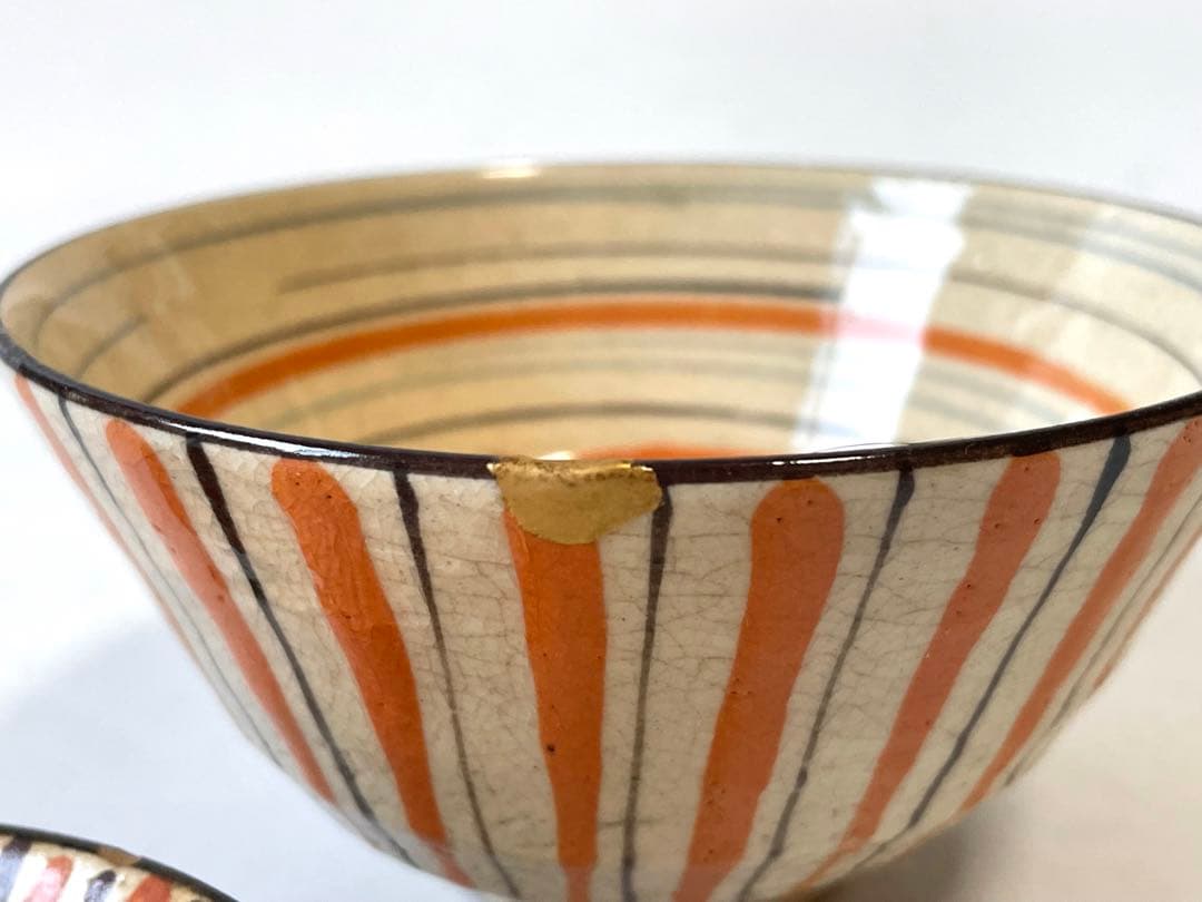 骨董 アンティーク 麦藁手 蓋碗 蓋茶碗 お碗 飯碗 絵瀬戸 白州正子 民芸