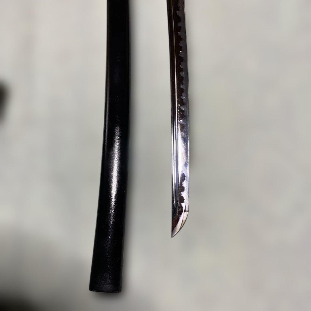 模造刀(居合刀)下緒無し 茶柄 鶴と波絵角丸鍔 - メルカリ