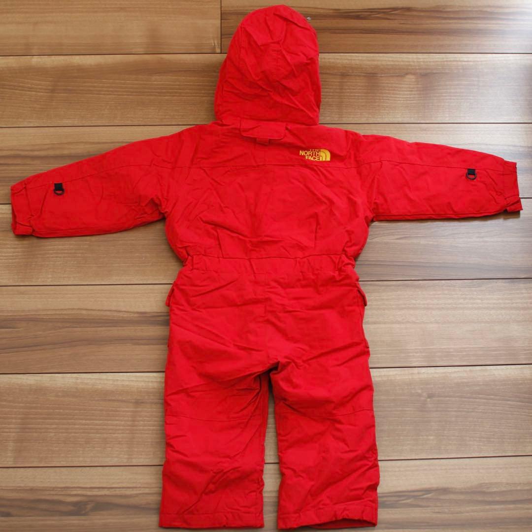 美品 ノースフェイス スキーウェア キッズ 90cm 赤 ジャンプスーツ ツナギ