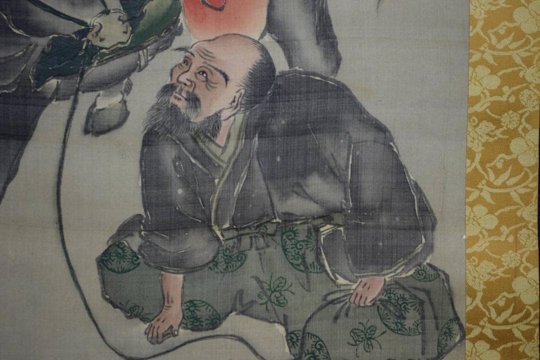 真作/業山/菅原道真像図/人物図/布袋屋掛軸HH-662