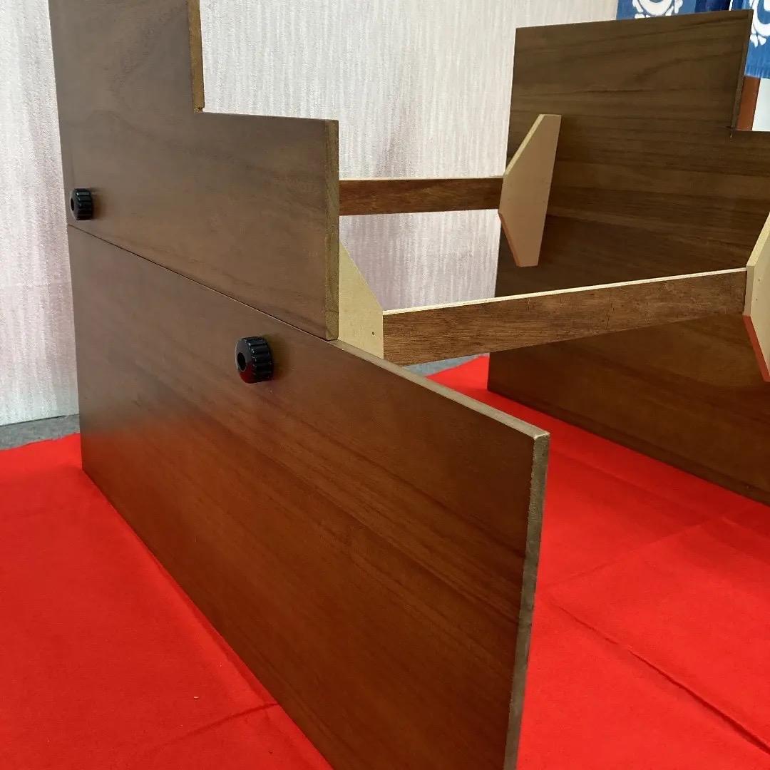 C8 訳あり特価！　台屏風のみ　高級木製三段　巾90㎝位　ひな人形段