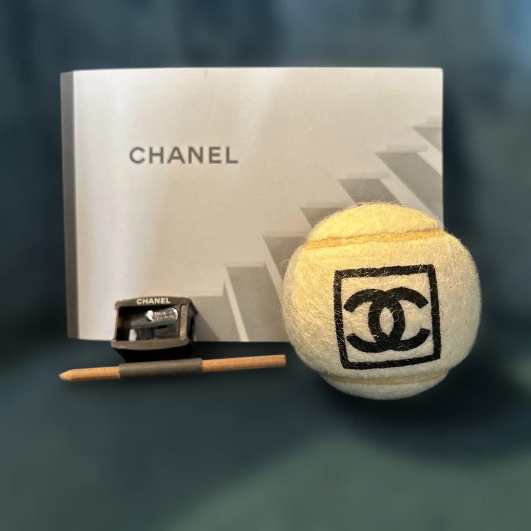 【希少品】シャネルCHANEL 非売品　テニスボール　ノート　ミニ鉛筆　鉛筆削り 希少品】シャネルCHANEL 非売品 テニスボール ノート ミニ鉛筆 鉛筆