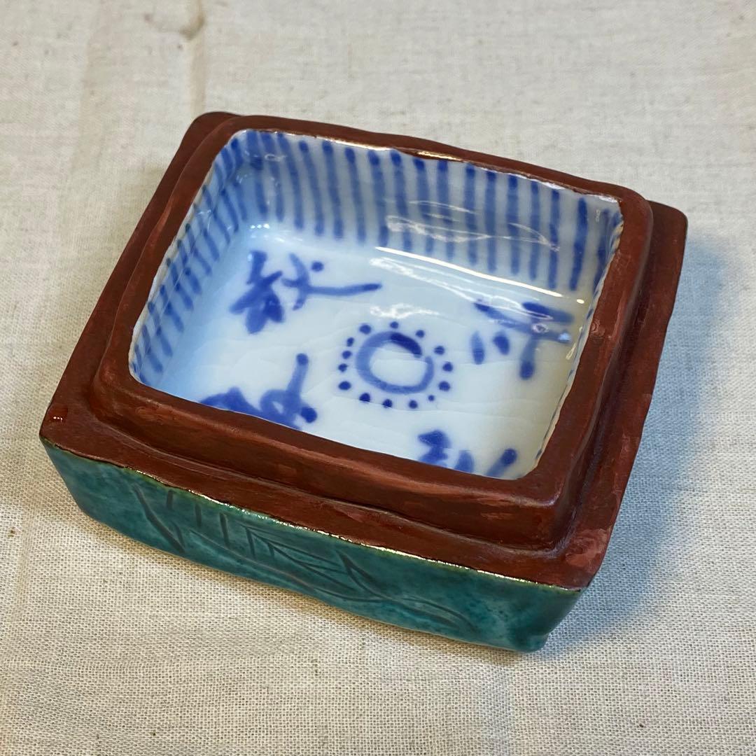 九谷焼　香合　花の図　春夏秋冬　茶道具　在銘