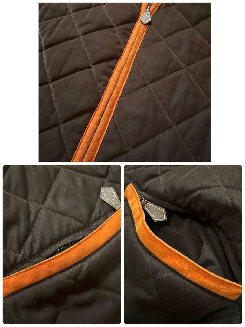専用　HERMES ヴィンテージ キルティング ベスト ブラウン×オレンジ