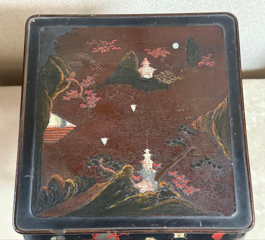 古琉球塗　螺鈿花台　茶道具　送料込み250605