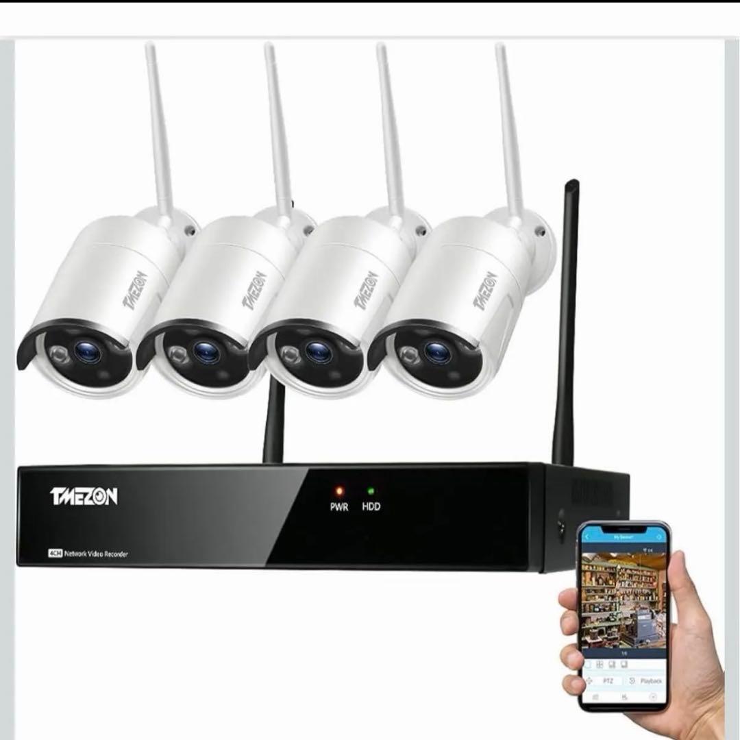 防犯カメラセット TMEZON レコーダー ワイヤレス防犯カメラ 4台セット Amazon.co.jp: ワイヤレス 防犯カメラセット TMEZON 300万画素 8ch